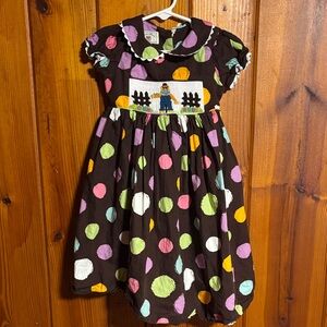 Marmellata Polka Dot Kids Dress - Black, Pink, Green, Yellow size 3t